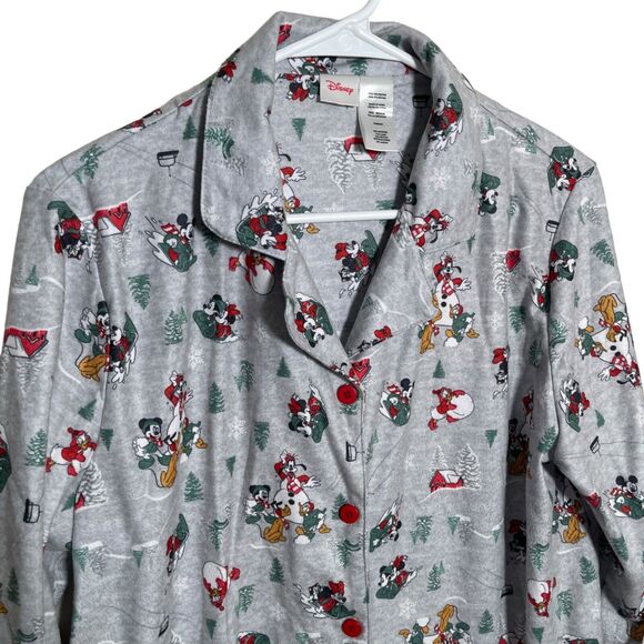 Disney Mickey and Friends Sleep Shirt Women's Medium Gray Winter Holiday - Picture 7 of 7